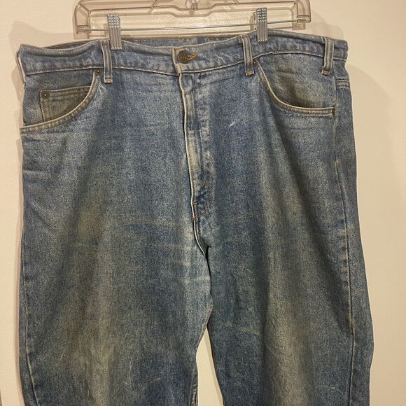 Vtg Levis 540 Denim Jeans Men Size 40x32 Made in USA Blue Distressed Brown Tag - Picture 2 of 15